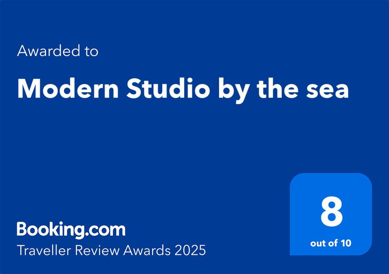 Modern Studio By The Sea Loutra Aidhipsou Exteriör bild
